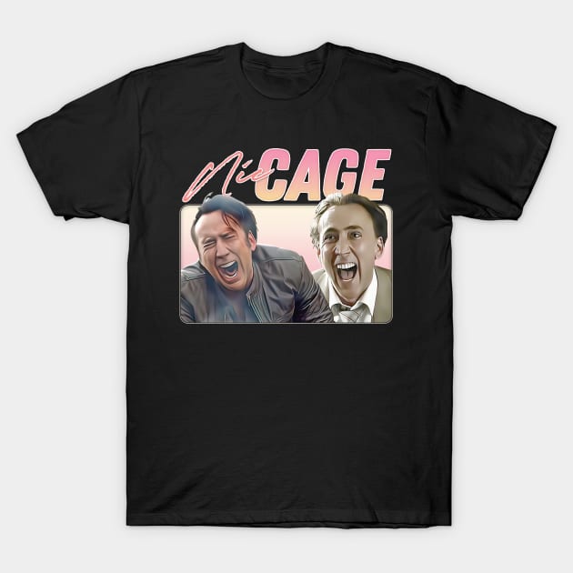 Crazy Nic Cage / Retro Aesthetic Fan Design T-Shirt by DankFutura